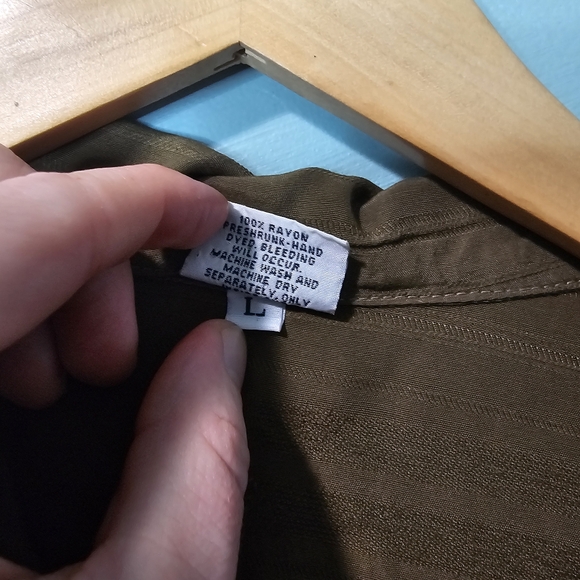 Cp Shades Sausalito Green Crinkle Windowpane Plaid Oversized Rayon Top L - Picture 3 of 3